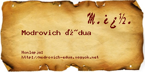 Modrovich Édua névjegykártya